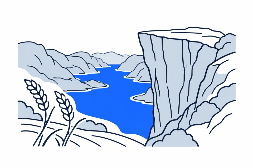 AI-generated illustration: Rogaland. Preikestolen and the open landscapes of Jæren.