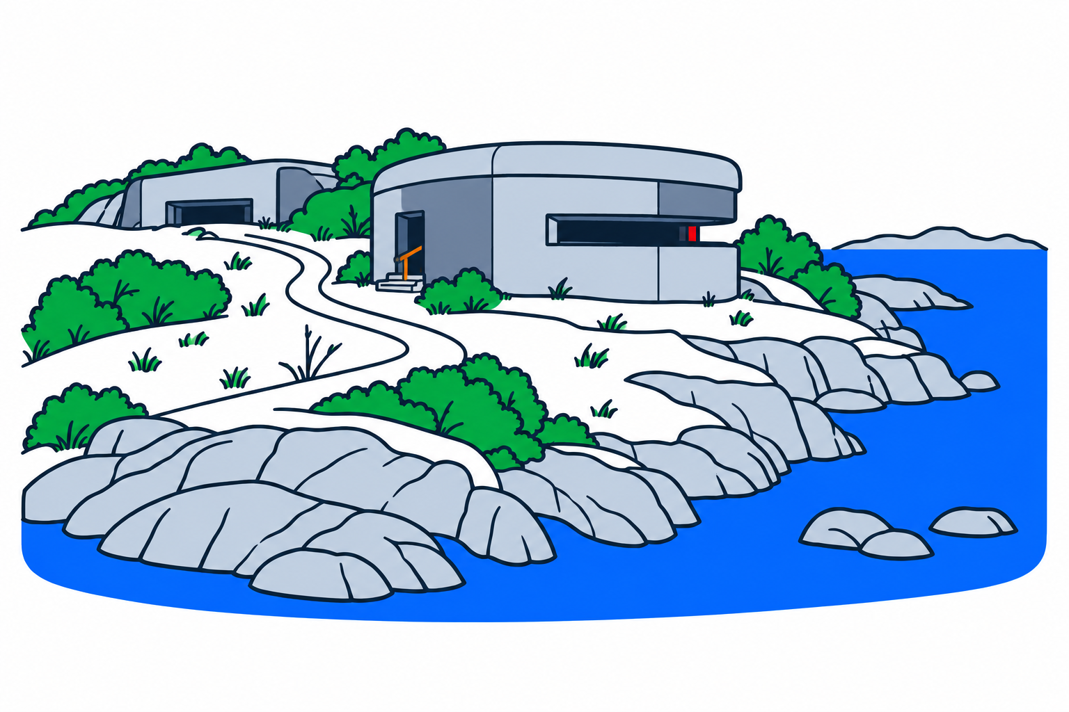 SamfunnPrep illustration showing Herdla fort.
