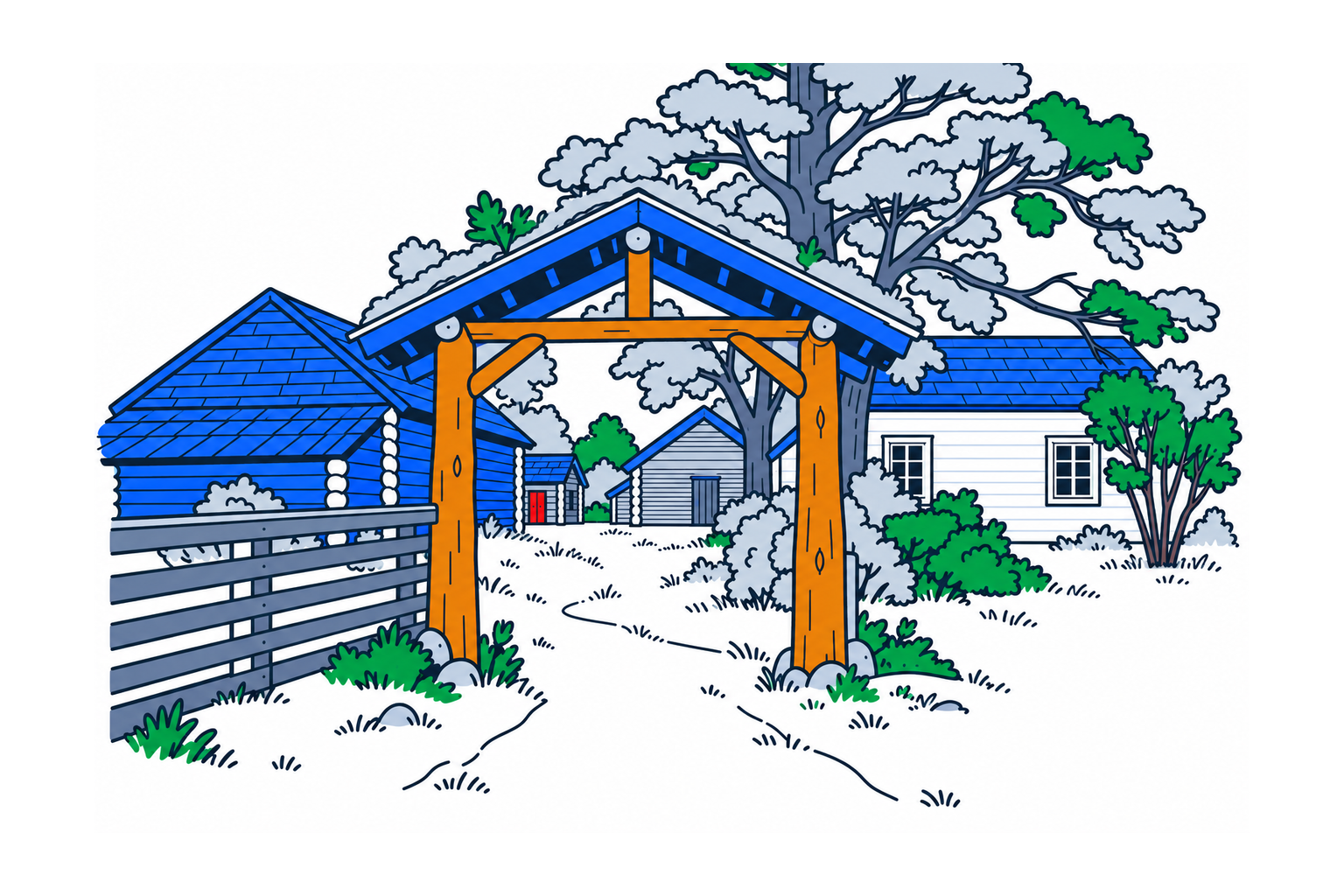 SamfunnPrep illustration showing Sæbøtunet.