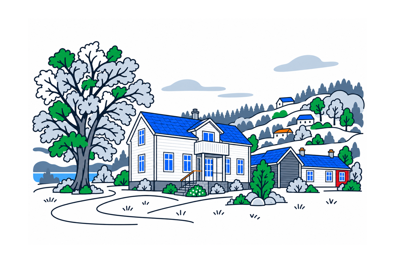SamfunnPrep illustration showing Klokkargarden.