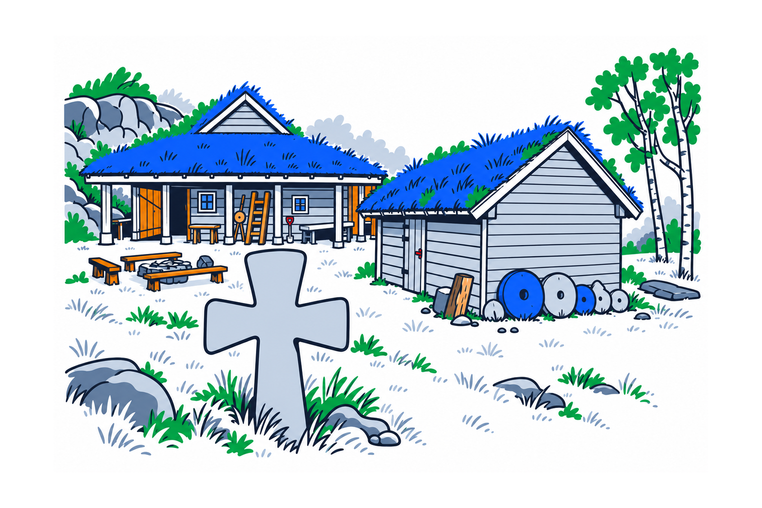 SamfunnPrep illustration showing Norsk Kvernsteinsenter.