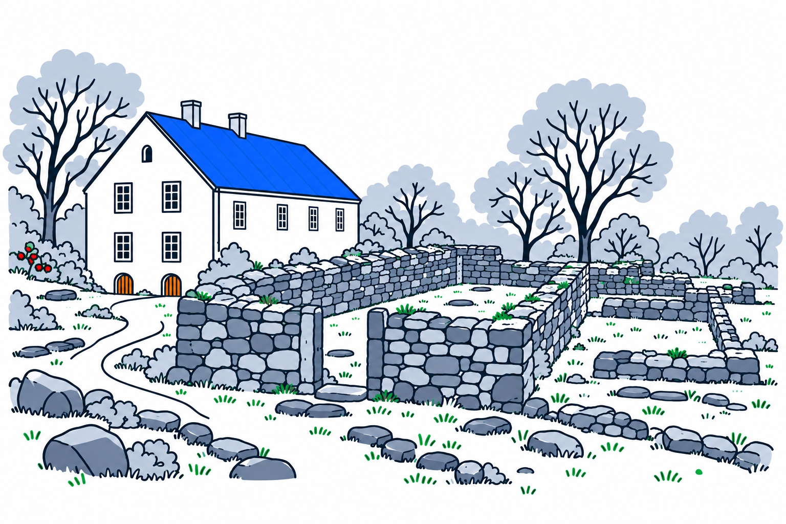 SamfunnPrep illustration showing Halsnøy kloster.