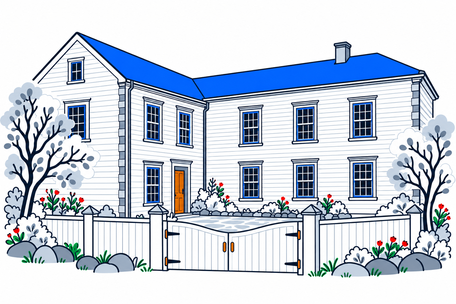 SamfunnPrep illustration showing Carl Knudsen-gården.
