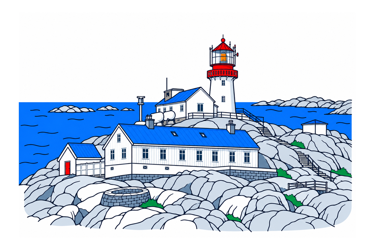 SamfunnPrep illustration showing Lindesnes fyr.