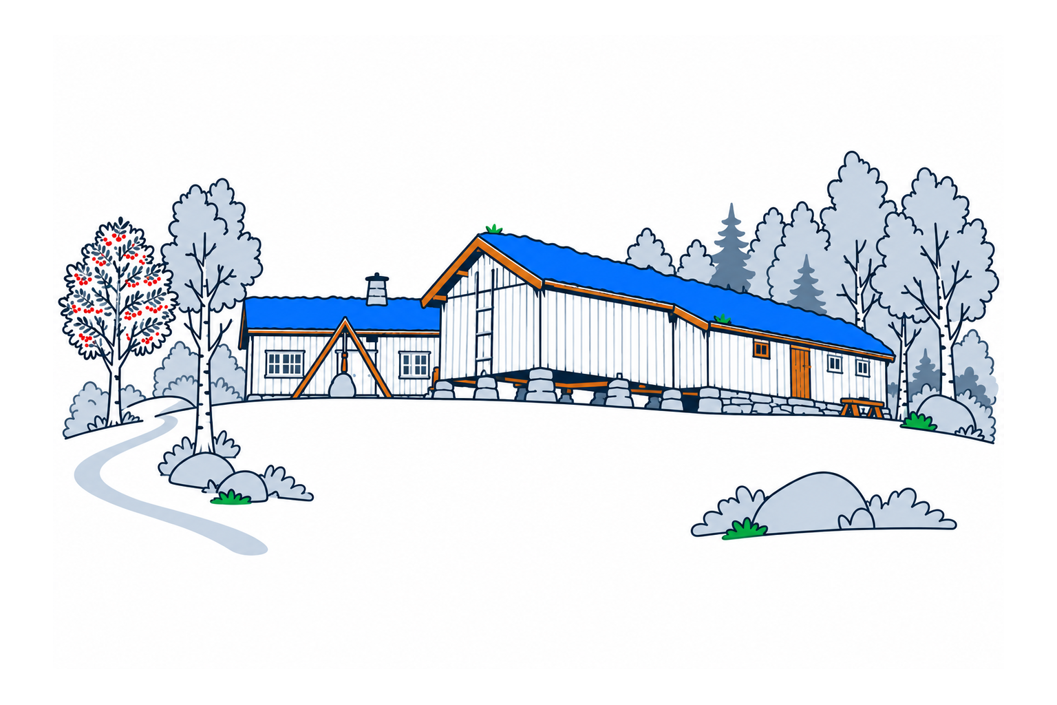SamfunnPrep illustration showing Sirdal fjellmuseum.