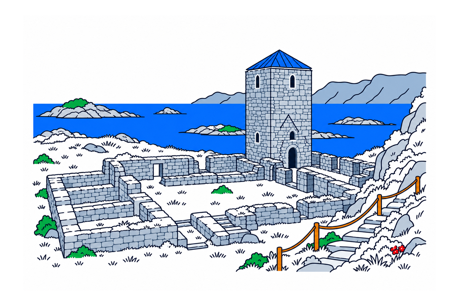 SamfunnPrep illustration showing Selje kloster.