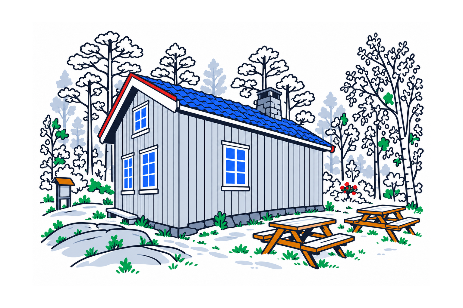 SamfunnPrep illustration showing Vegårshei bygdetun – Julius Grasåsens samlingar.