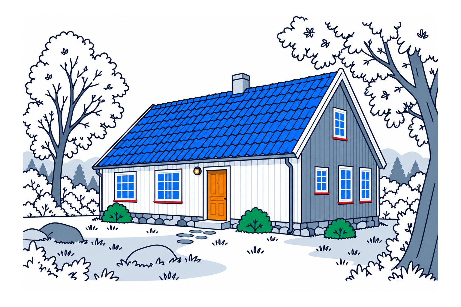 SamfunnPrep illustration: Wesselstua, Vestby. The small historic cottage associated with the Wessel family.